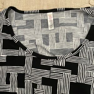 Lula Roe black and white printed shirt